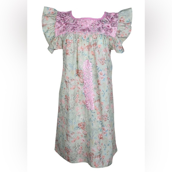 Mi Golondrina Pink & Green Soledad Verde Claro Floral | S - Picture 5 of 5